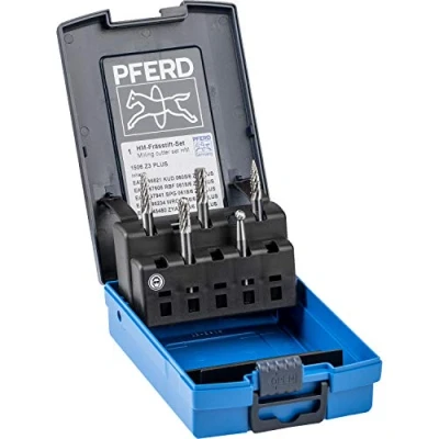 Obrázek PFERD 5dílná sada frézovacích kolíků HM, ozubení 3 Plus, Ø dříku 6 mm, 21901506 pro univerzální použití na nejdůležitějších průmyslově používaných materiálech