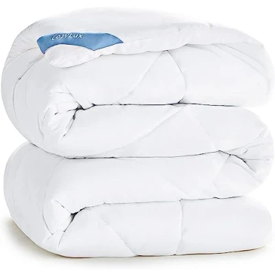 Obrázek CozyLux Přikrývka 200 x cm pro 4 roční období, prošívaná deka z mikrovlákna 300 gsm, celoroční 2 m, cm, super měkká na spaní, prodyšná 200, bílá