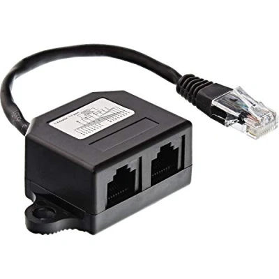 Obrázek InLine Rozdělovač 69932B ISDN, 2x RJ45 zdířka, 15cm kabel, s koncovými odpory, montáž