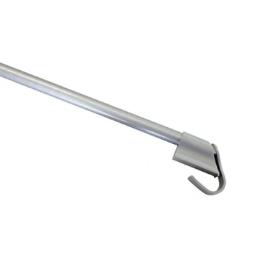 Obrázek GARDINIA Svorková vitráže, Vitrážová tyč k upnutí, výsuvná, záclonová bez vrtání a šroubů, Ø 10/12 mm, délka 75 125 cm, kov, stříbrná
