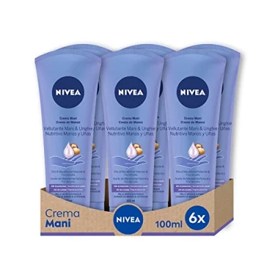 Obrázek NIVEA Samtige Handcreme, 6 x 100 ml, nährende Creme angereichert mit Sheabutter, duftende Handcreme weicher und leichter Formel