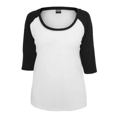 Obrázek Urban Classics Ladies 3/4 Contrast Raglan TEE Triko s potiskem, Ženy, Velikost: XS, White/black