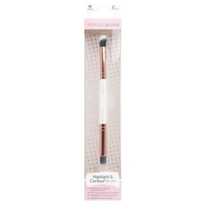 Obrázek Brushworks Highlight und Konturpinsel, Weiß/Gold, 100 g
