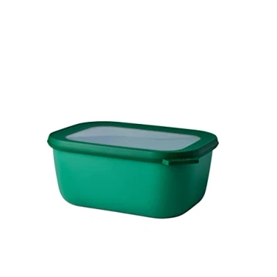 Obrázek Mepal Multi Bowl Cirqula Rectangular dóza na zásoby s víkem vhodná jako vzduchotěsný úložný box do ledničky, nádobí mikrovlnné trouby a dózy uchovávání čerstvých potravin 1500 ml