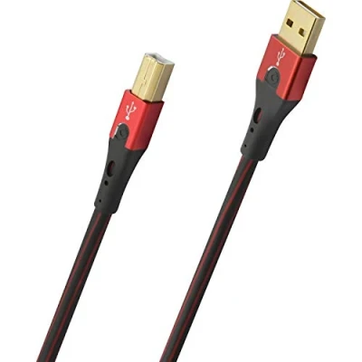 Obrázek Oehlbach USB Evolution B kvalitní kabel typ 2. 0 a na (pro audio streaming, DAC tiskárnu) černá/červená 1m