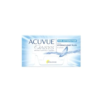 Obrázek ACUVUE OASYS for Astigmatism kontaktní čočky 2týdenní pro den a noc s 5 dpt, Cyl 0,75, Ach 180 BC 8.6 UV ochrana, ochrana proti vysychání komfortní pocit při nošení 6 čoček