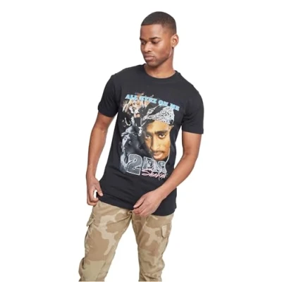 Obrázek Mister Tee pánské Tupac Retro Tee, tričko, k dostání v mnoha různých barvách, velikosti XS až 5XL, černá