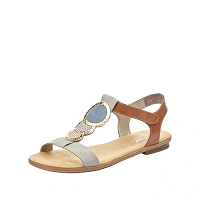 Obrázek Rieker Dámské sandály 64278, Šedé Cement Amaretto Rose Jeans 42