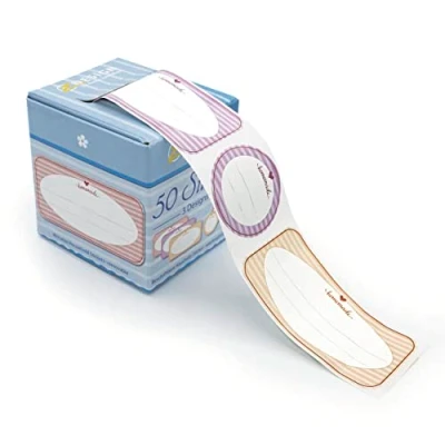 Obrázek AVERY Zweckform 56820 marmeládové etikety samolepicí 50 kusů (Ø 38 mm/38 x 75 mm, nálepky na marmeládu, zavařování, oddělené štítky pro domácnost, domácí made, popisovatelné) roli