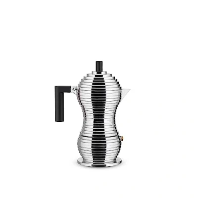 Obrázek Alessi MDL02/3 B Pulcina kávovar na espreso litý hliník. Rukojeť a knoflík z PA, černý. 3 šálky