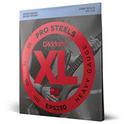 Obrázek D&#039;Addario E Bass kytarové struny Saiten basová kytara Strings Guitar EPS230 strunová sada 055&#039; 110&#039;