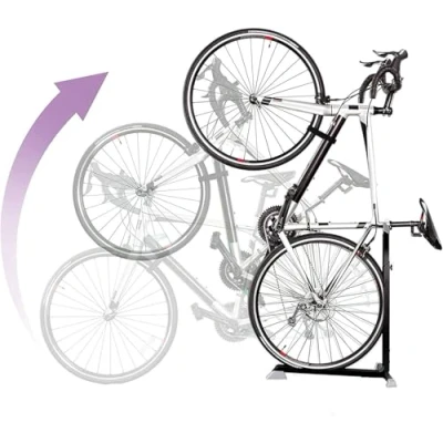 Obrázek Bike Nook stojan na jízdní kolo zadní pro vnitřní použití, držák kolo, garážové systémy organizování jízdních kol, prostorově úsporný s nastavitelnou výškou,