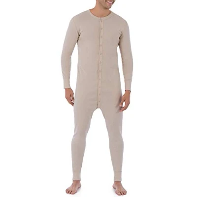 Obrázek Fruit of the Loom Pánské Premium Thermal Union Suit pyžamové kalhoty, Ovesné vločky (Oatmeal), střední, (Oatmeal)