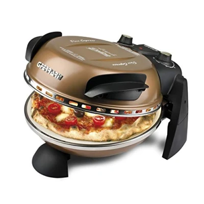 Obrázek G3 Ferrari G10006 Pizza s vnějším potěšením, trouba pizza, 1200 W, 400 C, ohnivzdorné skály (průměr 31 cm), časovač 5&quot;, včetně kuchařky, měď