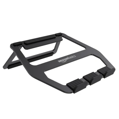 Obrázek Amazon Basics Skládací stojan na laptop z hliníku pro laptopy do 38 cm (15 palců), černý