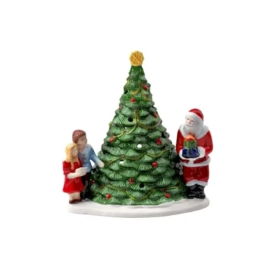 Obrázek Villeroy &amp; Boch Christmas Toy&#039;s Santa na stromě, dekorativní figurka z tvrdého porcelánu, vosk, zelená/barevná, 20 x 17 23 cm