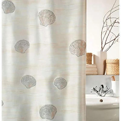 Obrázek Spirella Atlantis Champagner textilní sprchový závěs, Polyester, 120 x 200 cm, krémová/béžová, cm