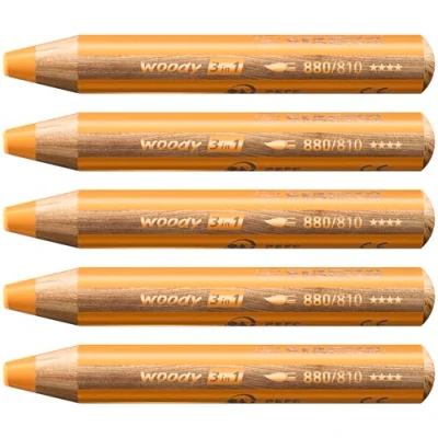 Obrázek Pastelka, vodní barva a vosková křída STABILO woody 3 v 1 balení 5 ks zlatá