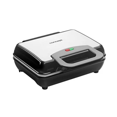 Obrázek CONCEPT Domácí spotřebiče VF3040 vaflovač v designu ušlechtilé oceli, extra silný výkon 1000 W, kvalitní keramické nepřilnavé desky, 400 ušlechtilá ocel/černá
