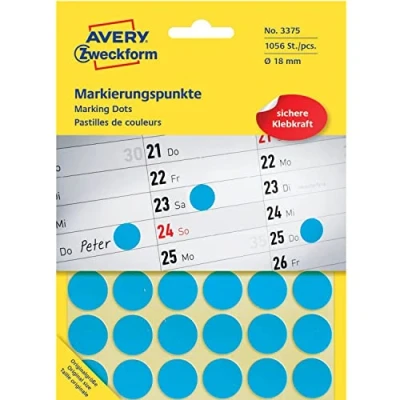 Obrázek AVERY Zweckform samolepicí označovací body formát Ø 18 mm, 1,056 bodů na 22 archech