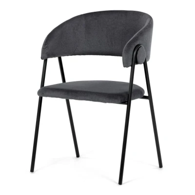 Obrázek Židle jidelní, šedá látka, černá kovová noha DCL X7130 GREY2