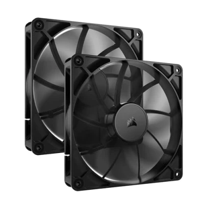 Obrázek CORSAIR RS140 140mm PWM ventilátor spojení Daisy Chain nízká hlučnost magnetické ložisko Dome dvojité balení černé