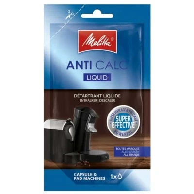 Obrázek Melitta Tekutý odvápňovač pro kapsle a páčkové stroje Anti Calc, 1 x 100 ml, černý