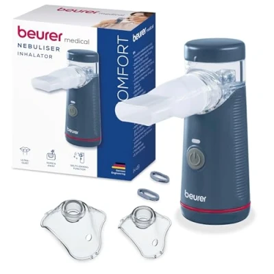 Obrázek Beurer IH 49 inhalátor, přenosný inhalátor pro děti a dospělé, při nachlazení, astmatu jiných onemocněních dýchacích cest, dobíjecí baterie, obzvlášť tichý