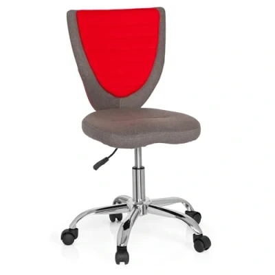 Obrázek hjh OFFICE Dětská židle k psacímu stolu Kiddy Comfort Mládež, výškově nastavitelná, plstěný potah šedá/červená