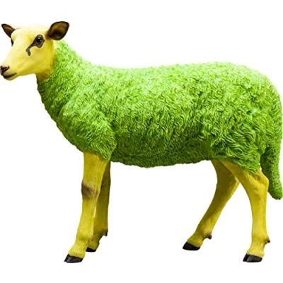 Obrázek Kare Designová dekorativní figurka Sheep, zelená, dekorační předmět, motiv ovce, figurka, socha, obývací pokoj, 60 x 21 49 cm (v/š/h)