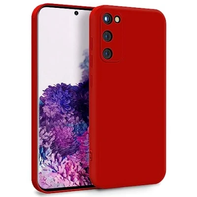 Obrázek MyGadget pouzdro pro Samsung Galaxy S20 FE dvouvrstvé na mobil s ochranou fotoaparátu kryt vnitřní podšívkou a silikonem venku červené
