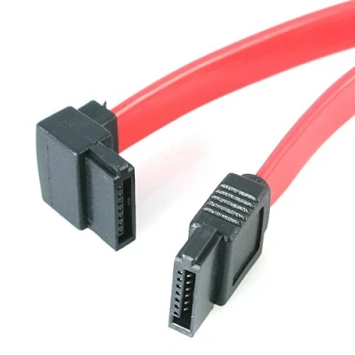 Obrázek StarTech.com SATA 3 kabel 15 cm zahnutý S ATA III připojovací do 6 Gb/s Serial 90 úhel vlevo červený