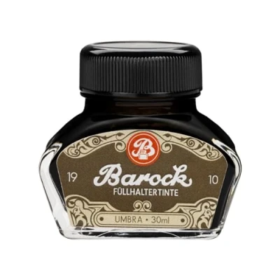 Obrázek Barock 1910 psací inkoust Umbra, pro plnicí pero, skleněné kuličkové pero v inkoustovém sudu, 30 ml, hnědý