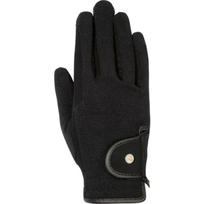 Obrázek Jezdecké rukavice Professional Nubuk imitace kůže 9191 černé/černé M