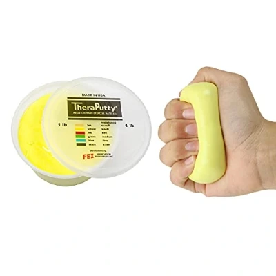 Obrázek CanDo Antimikrobiální modelovací hmota TheraPutty 450 g žlutá (velmi lehká)