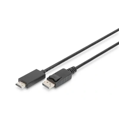 Obrázek DIGITUS Displayport k kabelu adaptéru HDMI UHD 4k/60Hz 2. 0 1. 2 1m kompatibilní s monitorem, herní grafická karta černá