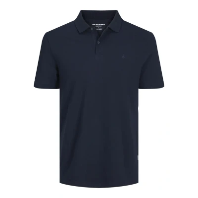 Obrázek JACK &amp; JONES Male polokošile jednobarevná košile límec polokošile, Námořnická modrá Blejzr