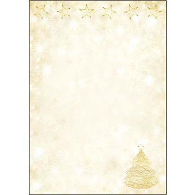 Obrázek SIGEL DP083 Dopisní papír Vánoce &quot;Graceful Christmas&quot;, DIN A4, 100 listů, z udržitelného papíru, vánoční motiv na plakáty, nabídky, pozvánky, menu