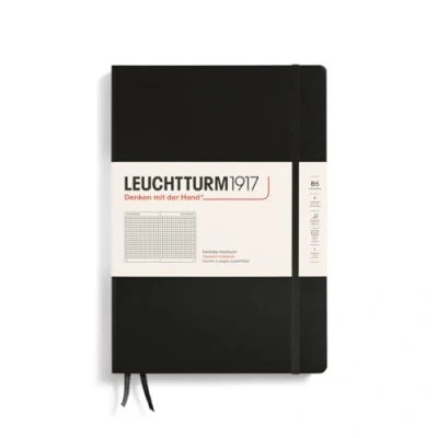 Obrázek LEUCHTTURM1917 366186 Poznámkový blok Composition (B5), tvrdé desky, 219 očíslovaných stran, černý, čtverečkovaný