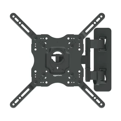 Obrázek Amazon Basics držák TV / na stěnu, otočný, sklopný, pro zakřivený 2655 palců a plochý nebo monitor do 36 kg, max. VESA 400 x mm, černý