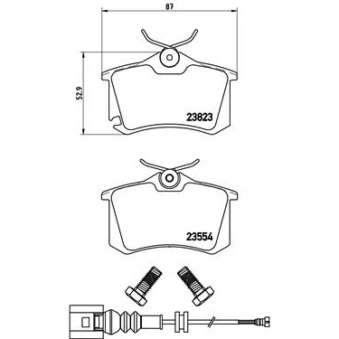 Obrázek Brembo P 85 066 sada brzdového obložení, kotoučová brzda (4dílná)