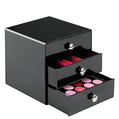 Obrázek Organizér se 3 přihrádkami od InterDesign, 35300M4EU, průhledný, 4 ks, černá, 1 kus