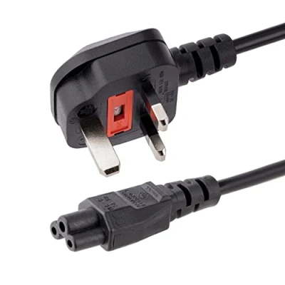 Obrázek StarTech.com 2 m GB Laptop nabíjecí kabel, BS 1363 na C5, 2,5A 250V, 18AWG, notebook / náhradní napájecí UK síťový zdroj čtyřlístek/Mickey Mouse kabel
