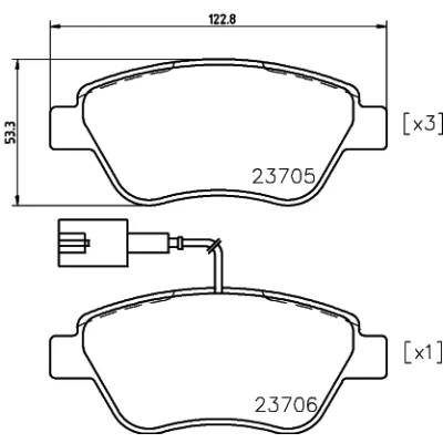 Obrázek HELLA 8DB 355 018 821 sada brzdových destiček, kotoučová brzda