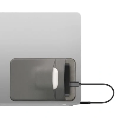 Obrázek kwmobile pouzdro kompatibilní s SanDisk Portable SSD, Samsung T7, Crucial X8, HDD držák pro externí pevný disk SSD 13 x 8 cm elastické samolepicí šedé