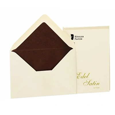 Obrázek Rössler Papier 2031838004 Edel Satin balíček obálek 20/C6 s hedvábnou podšívkou, slonovina