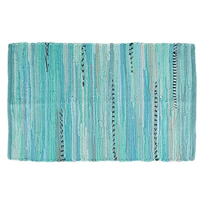 Obrázek DII Chindi Home Collection Flickenteppich, handgewebt, Mehrfarbig, 50 x 80 cm, Aqua