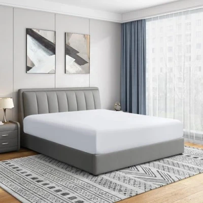 Obrázek Luxuriöses Queen Size Spannbetttuch, gebürstete Mikrofaser, Weiß