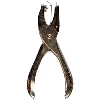 Obrázek Rayher Hobby 8932300 kleště na děrování, délka 12,5 cm, průměr otvoru 1,5 mm, děrovačka děrovacích šablon, vytlačovač karet, kovové děrovací