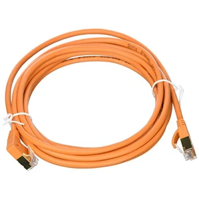 Obrázek wantecWire Extra tenký propojovací kabel CAT.7 kabel, CAT.6 konektor stíněný SSTP, 1x zahnutý, délka 3 m, oranžová